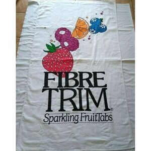 Vintage Fibre Trim Beach Towel Sparkling Fruit Tabs R.A. Briggs 35 x 60